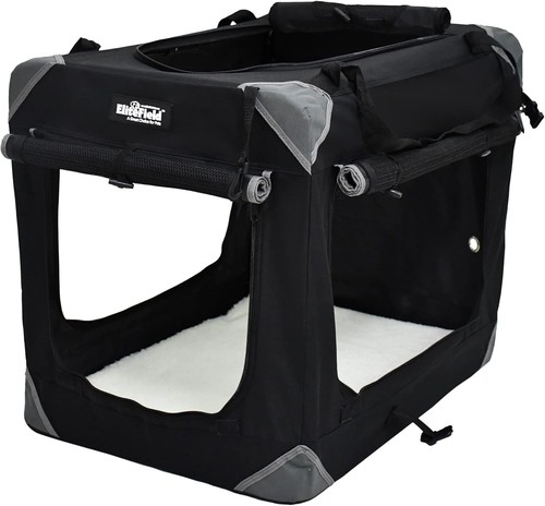 Spacious Indoor & Outdoor 4-Door Pet Crate with Removable Bed - 24"x18"x21" - Picture 10 of 11