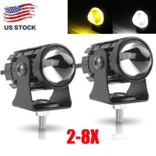 2-8pc Mini Led Work Light Fog Driving Spot Pods Off Road Suv Atv Yellow White Us