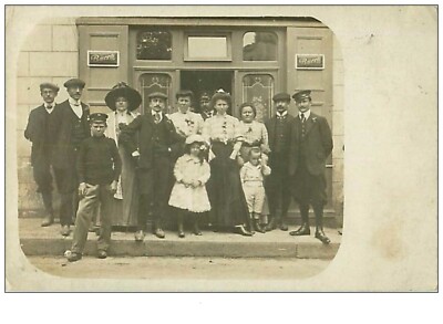 35 Full Fougeres No. 1199 Cp Photo People In Front Of A Cafe Rare