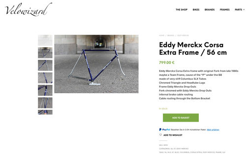 Eddy Merckx Corsa Extra Columbus SLX Frame / 56 cm / Dark Blue / Campagnolo - Bild 18 von 24