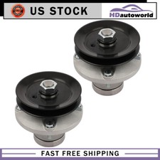 2 Spindle Assembly with Pulley For John Deere AM108925 AM103502