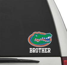 Florida Gators BROTHER w/ Gator Head #2 Vinyl Decal UF Sticker Car Truck Window