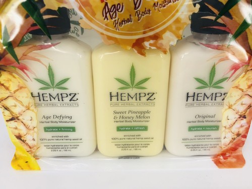 Juego de regalo CÁMPZ 3 lociones corporales Happy Hour Age Desafiando humectantes herbales 2,25 oz - Imagen 3 de 11