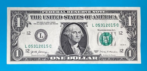 May 31, 2015 : L 05312015 C $1 One Dollar Bill BIRTHDAY NOTE - Picture 2 of 4