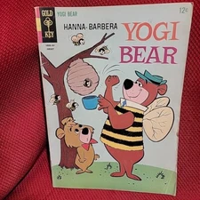 YOGI BEAR #19 VTG Gold Key Hanna Barbera Comic Book 1965 pixie dixie chopper