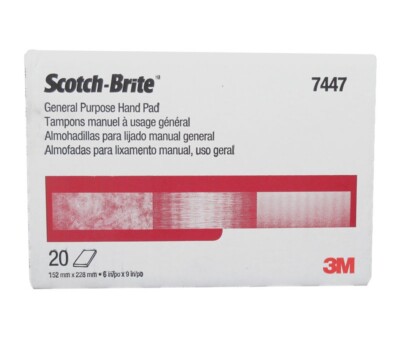 3M 7447 Scotch-Brite General Purpose Hand Pad 6'' x 9'' - 20 Pads, Free Shipping