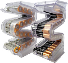 Battery Ladder Clear AA AAA Combo Battery Holder/Storage - Vertical Organizer