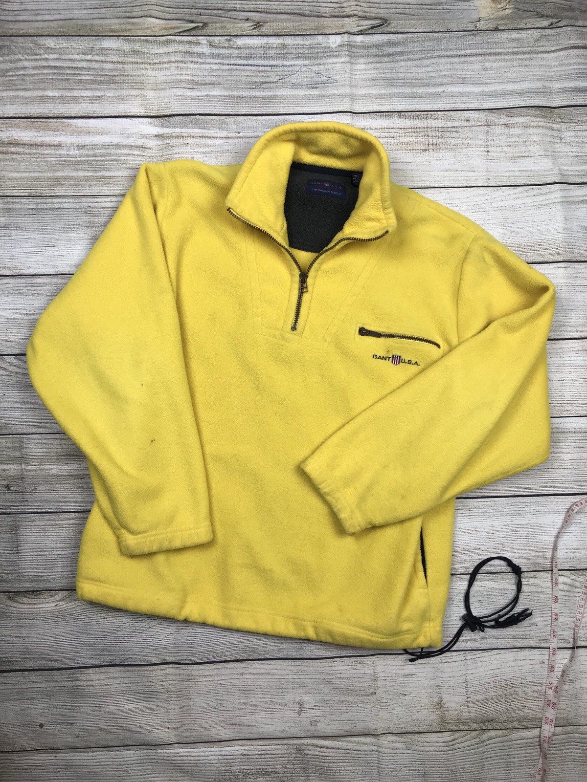 Pullover Fleece Zip Jacket Yellow 