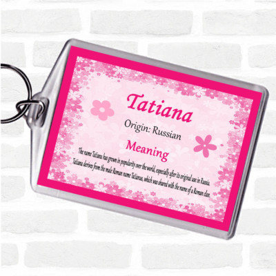 Tatiana Name Meaning Bag Tag Keychain Keyring Pink | eBay