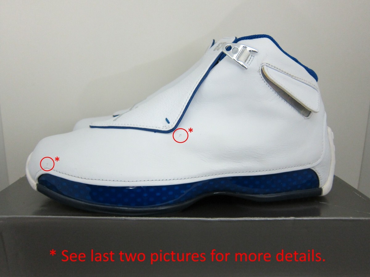 Size 9 - Air Jordan 18 OG 2003 White Sport Royal for sale online