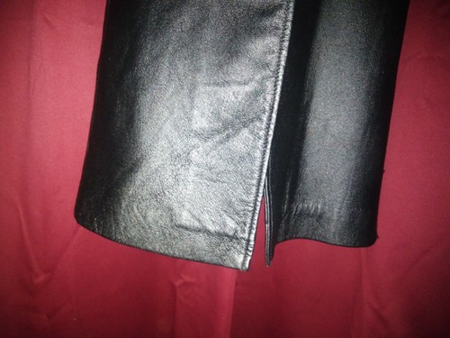 Long Black Genuine Leather dress/coat - Picture 5 of 11