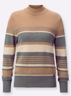 530233 Creation L by Witt Weiden Damen Pullover camel grau NEU 36 46