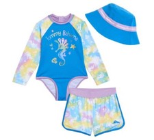 Tommy Bahama Girls 3pc Swim Set Seahorse