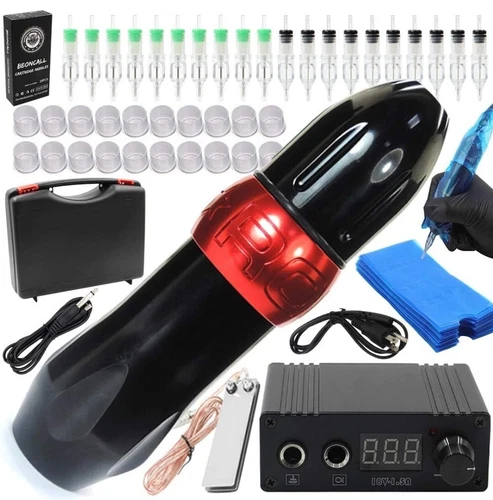 Beoncall Rotary Tattoo Pen Machine Kit- Carrying Case Included- Shading & Lining - product listing photo