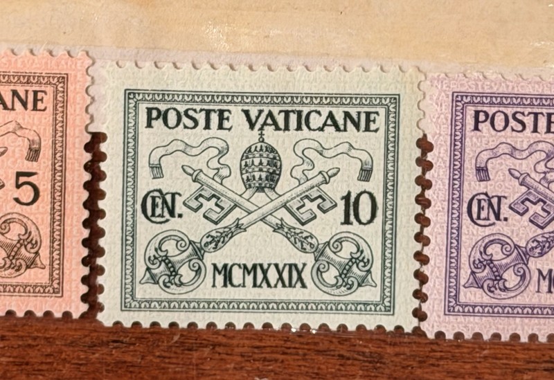 Vatican Postage Stamps Set 1929 5 10 20 25 30 50 75 Multi-Color National Emblems