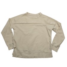 Mate Sweatshirt Womens XS Beige Organic Cotton Crewneck Pullover Made In USA