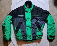 Vintage Kawasaki Team Green Snowmobile Jacket Medium 80s 90s