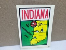 VINTAGE 1940's or 50's  INDIANA STATE TRAVEL DECAL