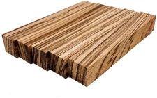 Zebrawood Pen Blanks - 3/4" x 3/4" x 5" (5 Pcs)