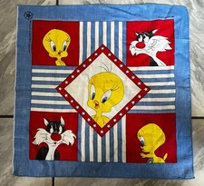 Vintage 1988 Tweety Birdy  Sylvester Bandana handkerchief Looney Tunes 80s
