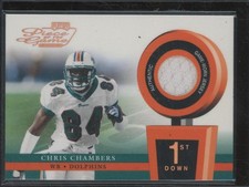 2002 Playoff Piece of the Game CHRIS CHAMBERS Game Used Relic 1st Down /250 NC1