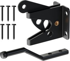 Heavy Duty Self Locking Gate Latch Steel Gravity Fence Door Lock Black 1 Pack