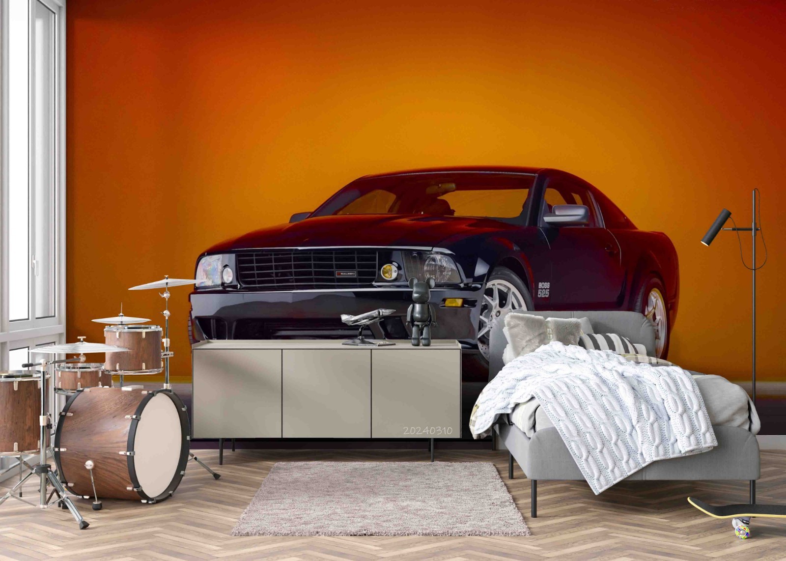 3D Sports Car Wall Murals Wallpaper Murals Wall Sticker