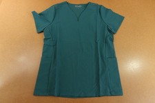 Mandala Womens Small Caribbean Blue Short Sleeve Curved V Neck Scrub Top NWT