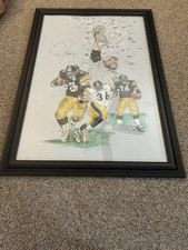 Pittsburgh Steelers Jerome Bettis Collage Painted Frame Autographed Signed 40X28