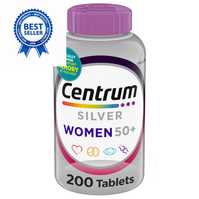 Centrum Silver Women's Multivitamin for Women 50 200 Count (Pack of 1), Woman