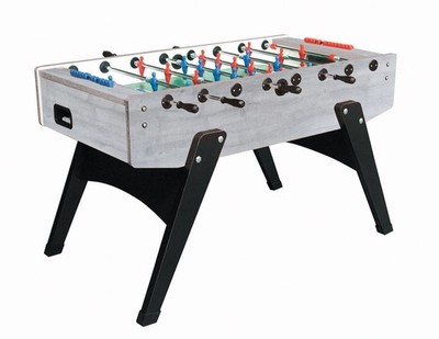 Tischkicker Kickertisch Garlando G-2000 Eiche graumeliert Safety Teleskopstangen