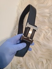 Herm s reversible leather H belt kit with a silver-tone H buckle.