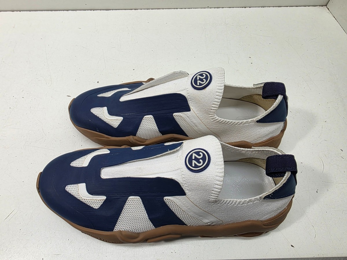 MAISON MARGIELA MM22 CANVAS MESH LOW SNEAKERS NAVY WHITE SLIP ON