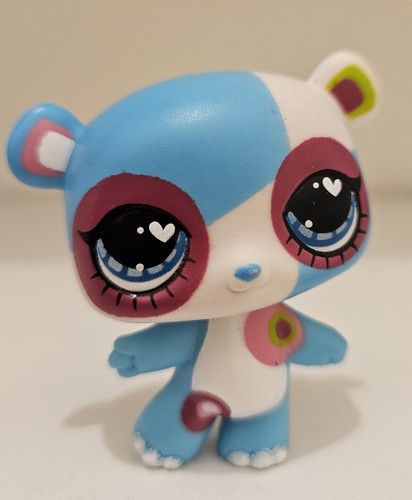 Authentic Littlest Pet Shop Purple Jumbo Large Deco rare Panda Bear 5 Lps Big