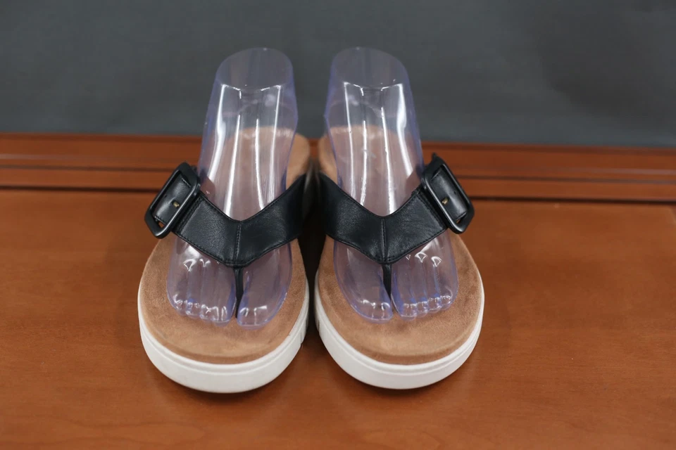 Sandalia Vionic Uptown Marin para mujer 9 zapatos sin cordones de cuero negro con soporte para el arco Foto 2 de 4