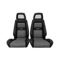 Pair Of Used Authentic Recaro Lx Black Fishnet Headrest Seats Racing Car Pair Of Used Authentic Recaro Lx Black Fishnet Headrest Seats Racing Car