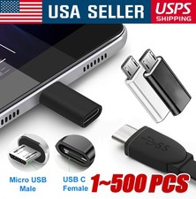 500x Type C Female to Micro USB Male Port Converter Charge Data Sync Adapter Lot