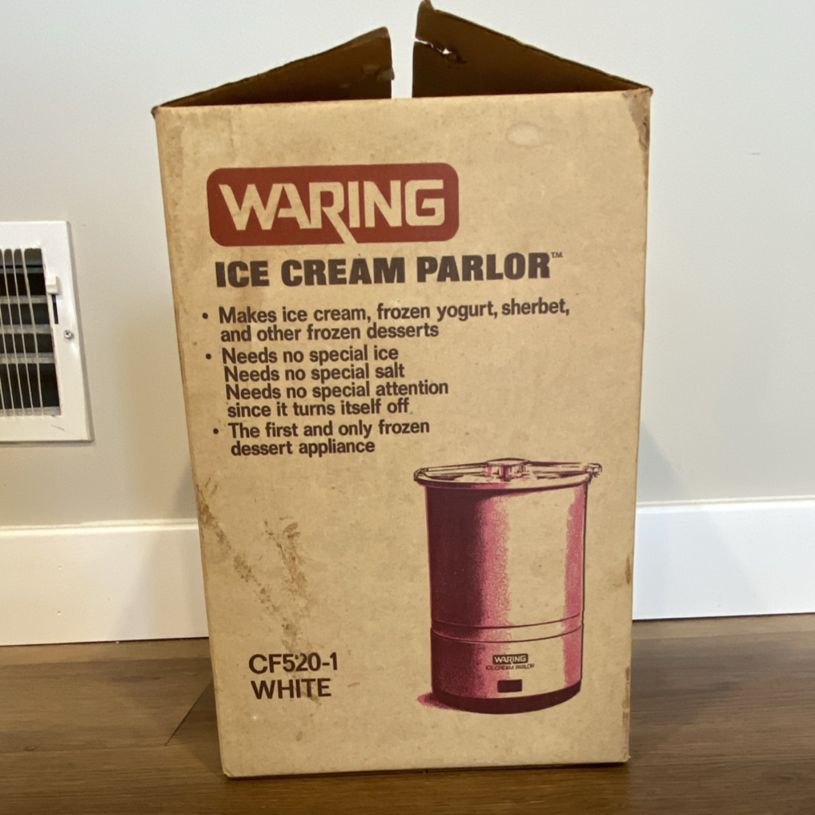 Waring CF520-1 Electric Ice Cream Maker White with Motor Bas