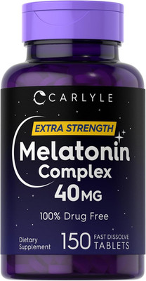 Melatonin 40Mg Complex 150 Fast Dissolve Tablets Extra Strength Support with Ash