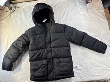 NEW Black Puffer Zip Up Hooded Jacket Old Navy Boys L 10-12 Winter 1H31
