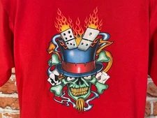 vintage JNCO Jeans flaming skull shirt sz L 90s y2k tee