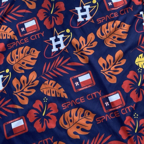 Houston Astros Hawaiian Aloha Shirt Space City SGA Men’s XL MLB Baseball Floral - Picture 4 of 8