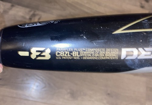 Demarini Black C8ZL-BL Paraflex Plus Baseball Bat 31 Inches 23 Oz 3 Fusion -8 - Picture 8 of 9