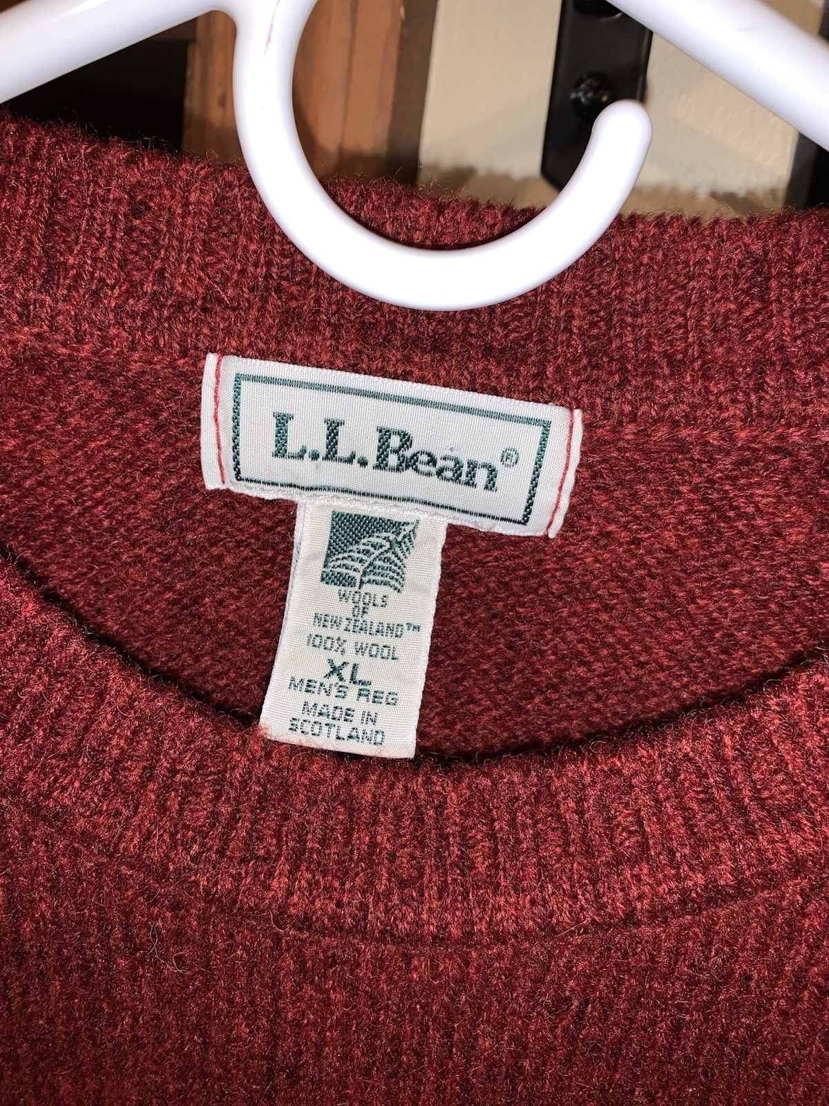 EXC Vtg L.L. Bean 100% WOOL Wools of New Zealand Made In Scotland Sweater Large