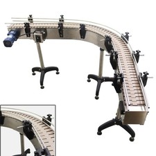 110V Small Assembly Line Turning Conveyor Chain Plate Conveyor Belt 75x5.9"