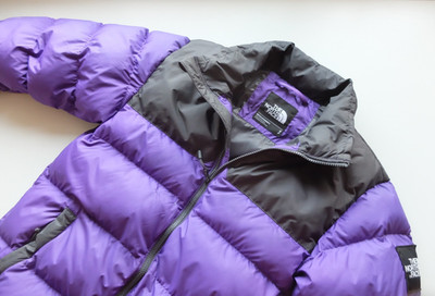 Herren The North Face Puffer Jacke Lila Nuptse S Daunen **MÄNGEL**