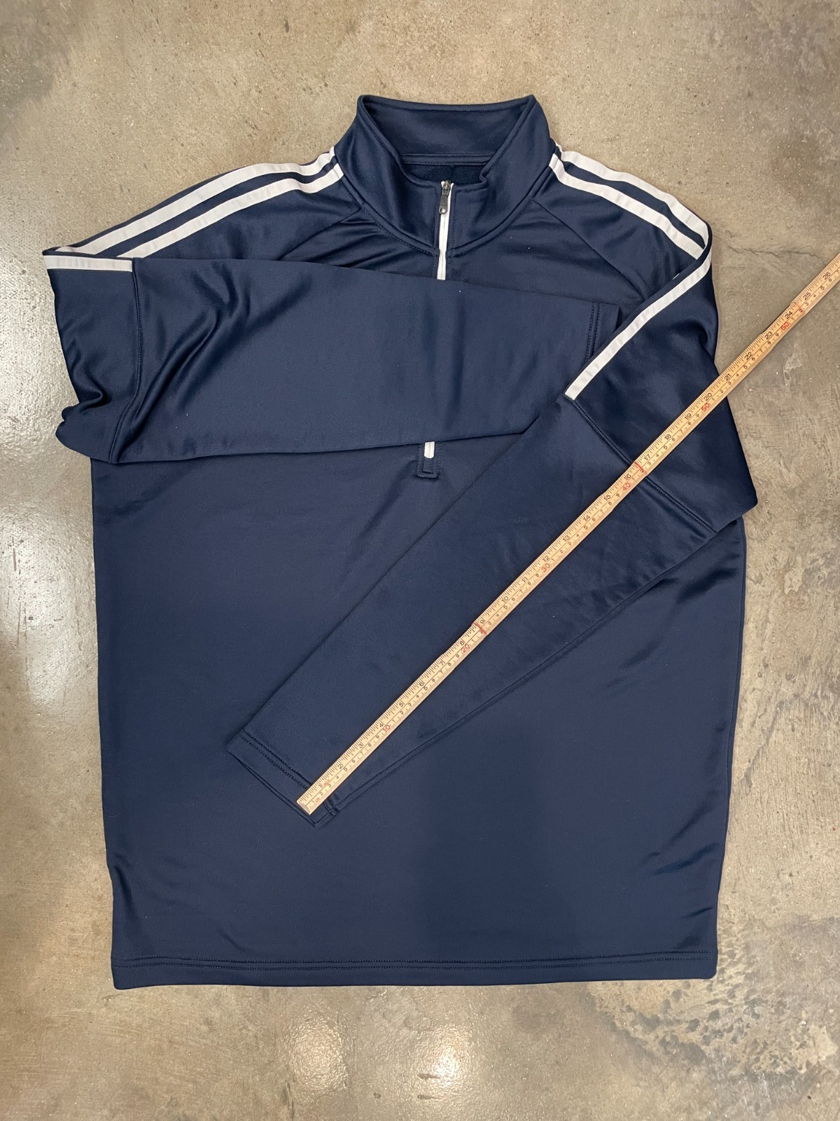 Adidas Golf 1/4 Zip Jacket Men L Navy Blue 3 Stripe Moisture Wicking Athletic thumbnail 8