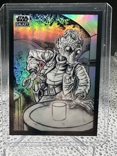 2022 Topps Chrome Star Wars Galaxy Greedo Black & White Sketch Variation #BV-95