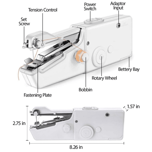 Máquina de coser portátil mini herramienta de puntada inalámbrica para ropa de tela - Imagen 2 de 6