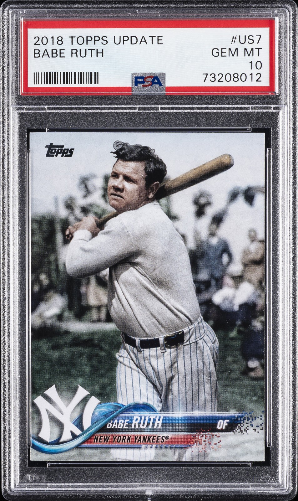 2018 TOPPS UPDATE #US7 BABE RUTH PSA 10 view 1